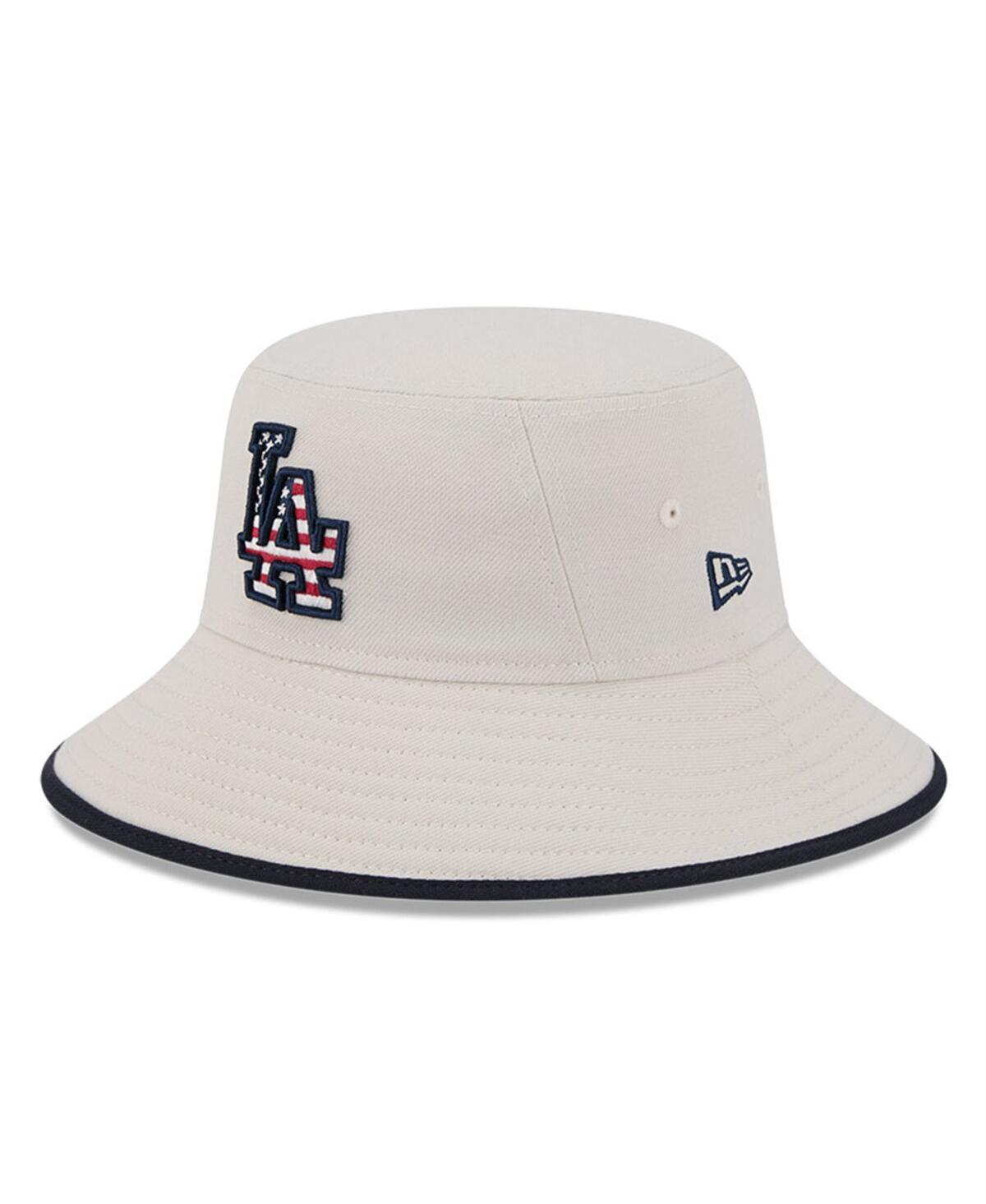 New Era Mens Khaki Los Angeles Dodgers 2024 Fourth of July Bucket Hat Product Image