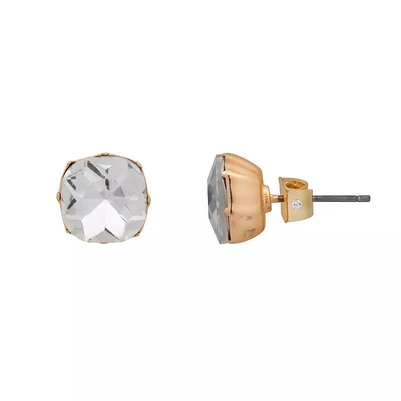 LC Lauren Conrad Gold Tone Simulated Stone Stud Earrings, Womens, Clear Product Image