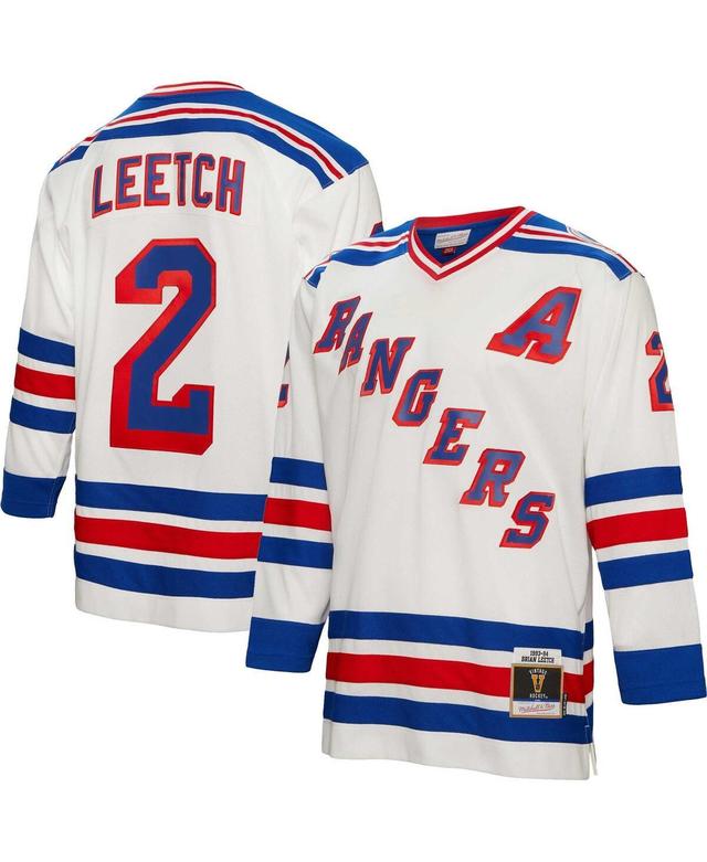 Mens Mitchell & Ness Brian Leetch New York Rangers 1993 Blue Line Player Jersey - White Product Image