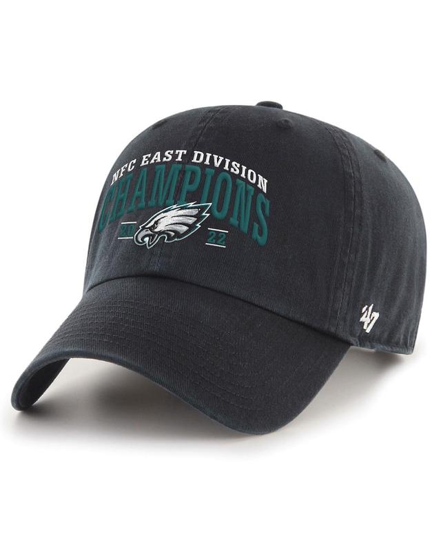 Mens 47 Brand Black Philadelphia Eagles 2022 Nfc East Division Champions Clean Up Adjustable Hat Product Image