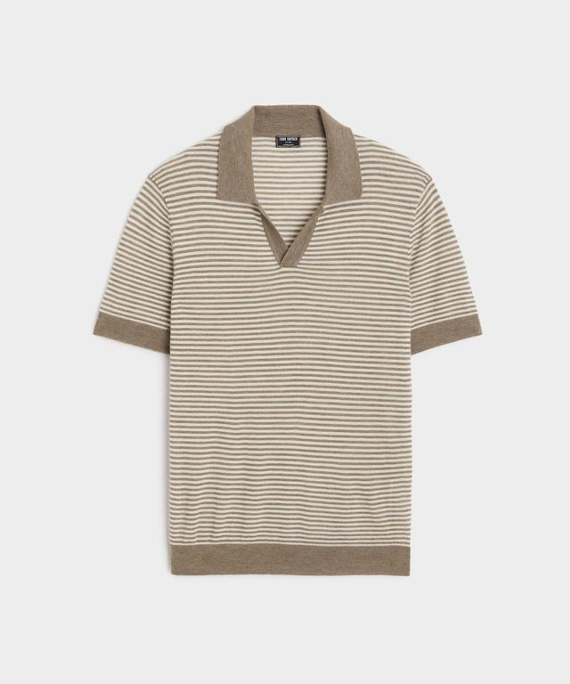 Premium Cashmere Montauk Polo in Dark Wheat Product Image