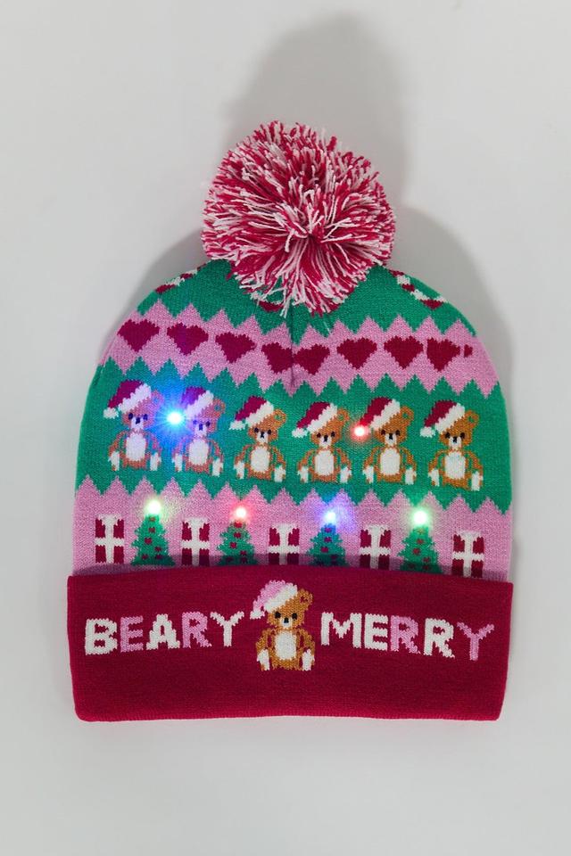 Christmas Light Up Beanie Female Product Image