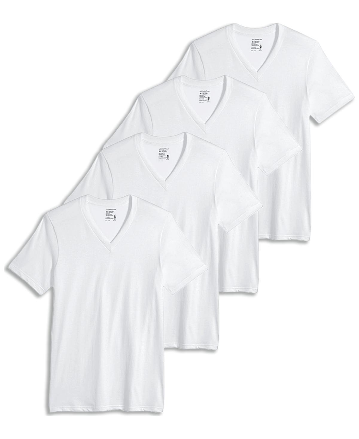 Mens Jockey Classic V-Neck 3 Pack Tees +1 Bonus Product Image