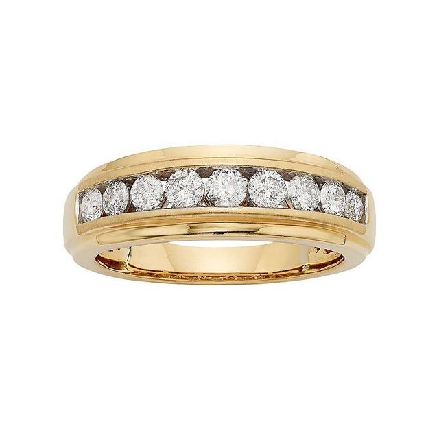 The Regal Collection Mens 14k Gold IGL Certified 1 Carat T.W. Diamond Wedding Band White Product Image