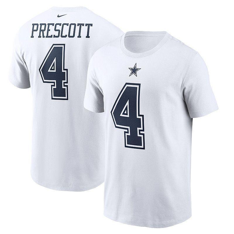 Mens Nike Dak Prescott White Dallas Cowboys Name & Number T-Shirt Product Image