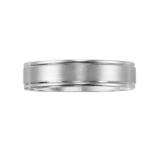 AXL 10k White Gold Satin Finish Mens Wedding Band Product Image