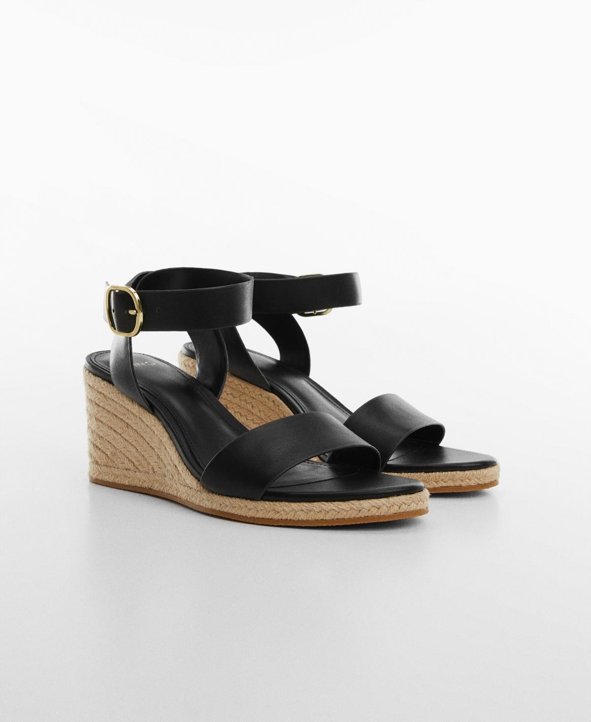 Mango Womens Wedge Buckle Sandals Product Image