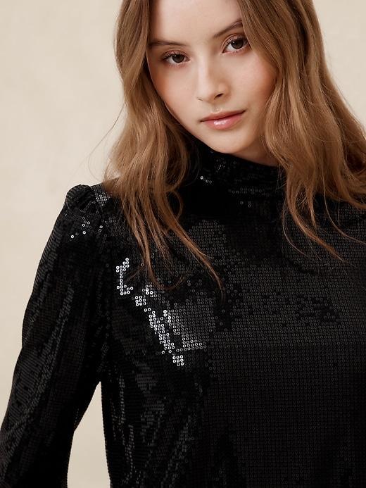 Mock-Neck Sequin Top Product Image