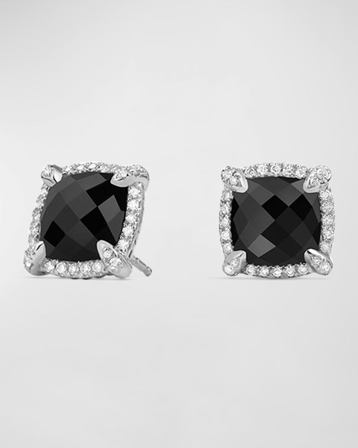 Womens Chatelaine Pav Bezel Stud Earrings with Diamonds Product Image