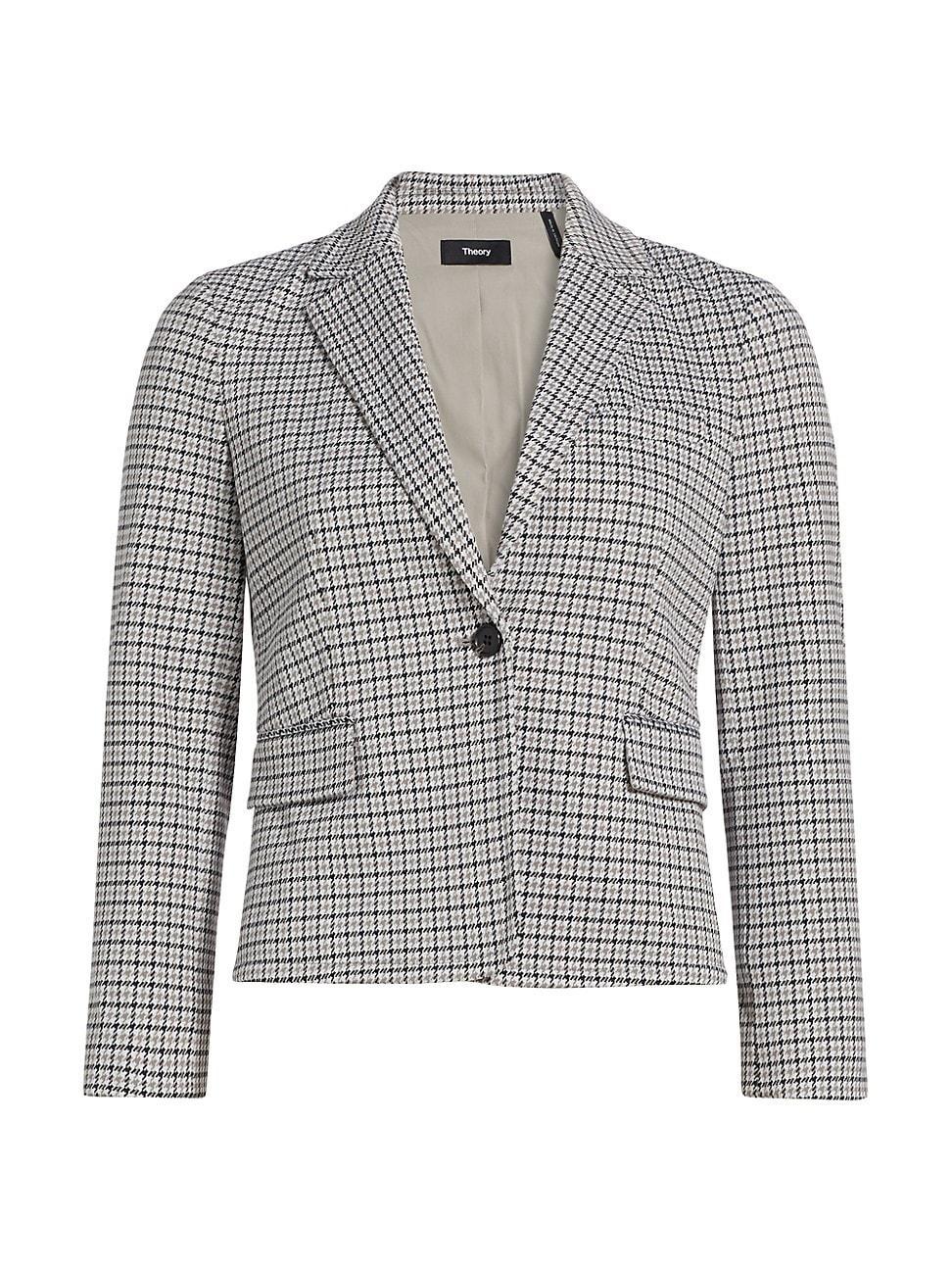 Womens Houndstooth Micro Blazer Product Image