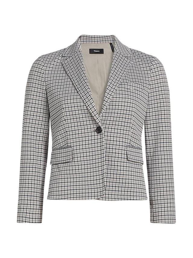 Womens Houndstooth Micro Blazer Product Image