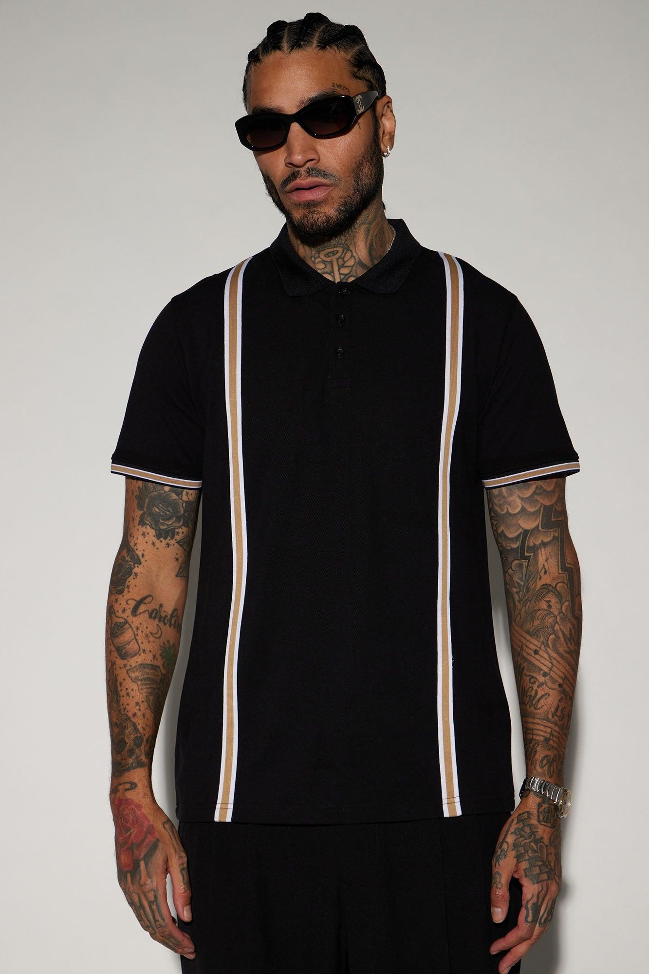 Sensational Short Sleeve Polo - Black/combo Product Image