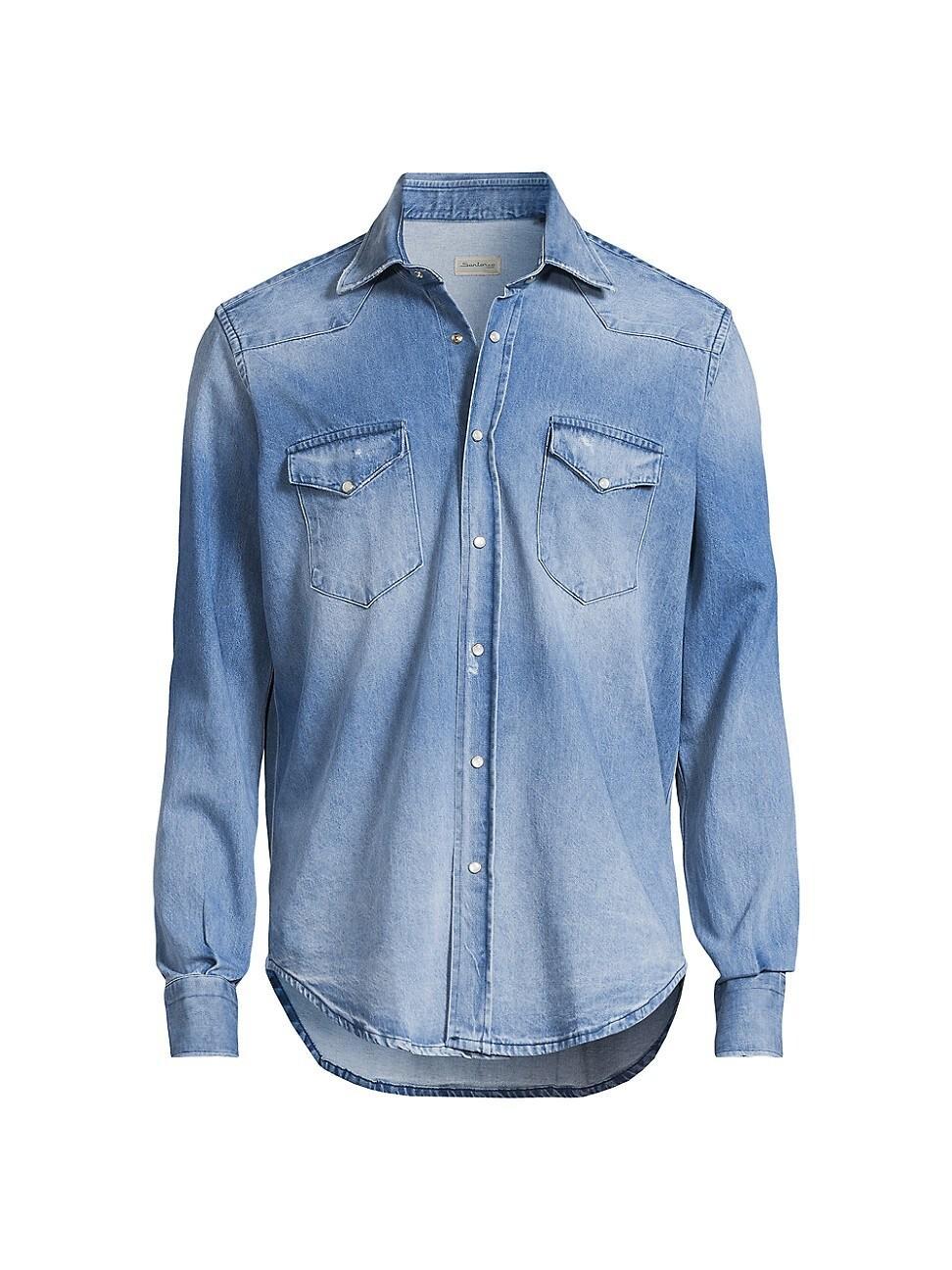 Mens Denim Snap-Front Shirt Product Image