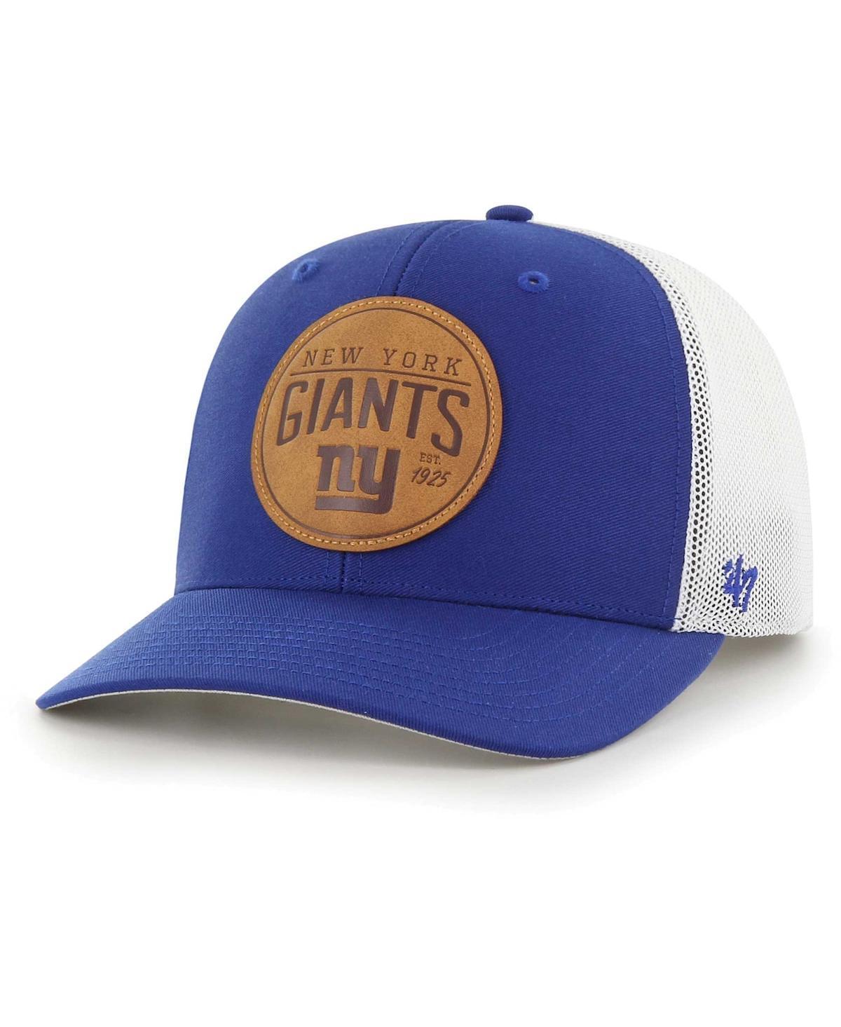 Mens 47 Royal New York Giants Leather Head Flex Hat Product Image