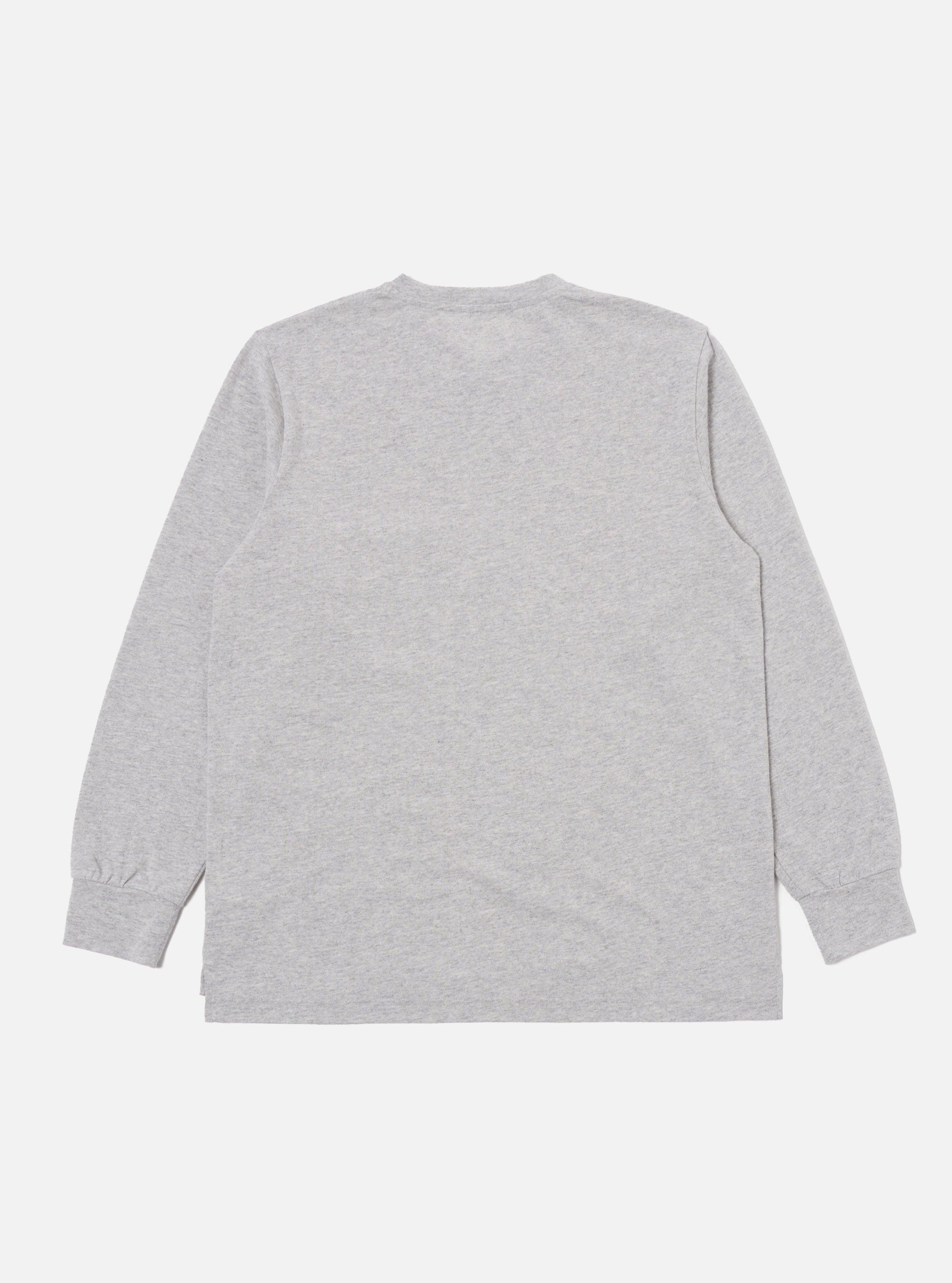 Universal Works Loose L/S Tee in Grey Marl Recycled Wool Mix Product Image