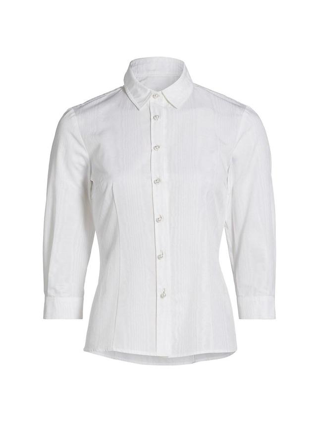 Womens Icon Tailored Pearl-Button Blouse Product Image