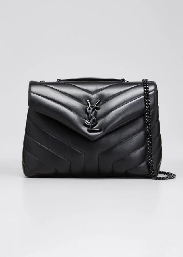 SAINT LAURENT Loulou Small Matelasse Calfskin Flap-top Shoulder Bag In Black Product Image