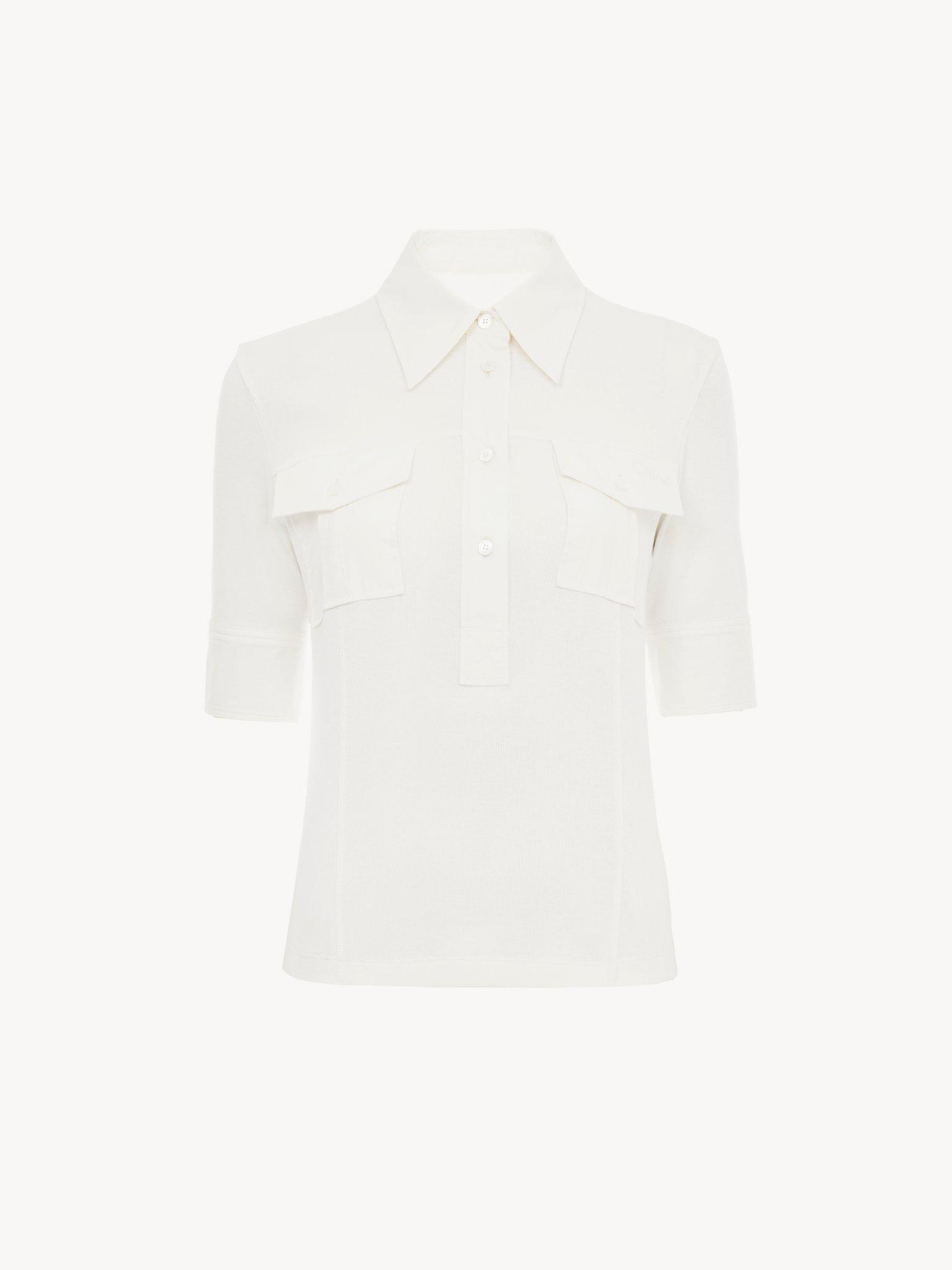 Short-sleeve utilitarian top in cotton Product Image