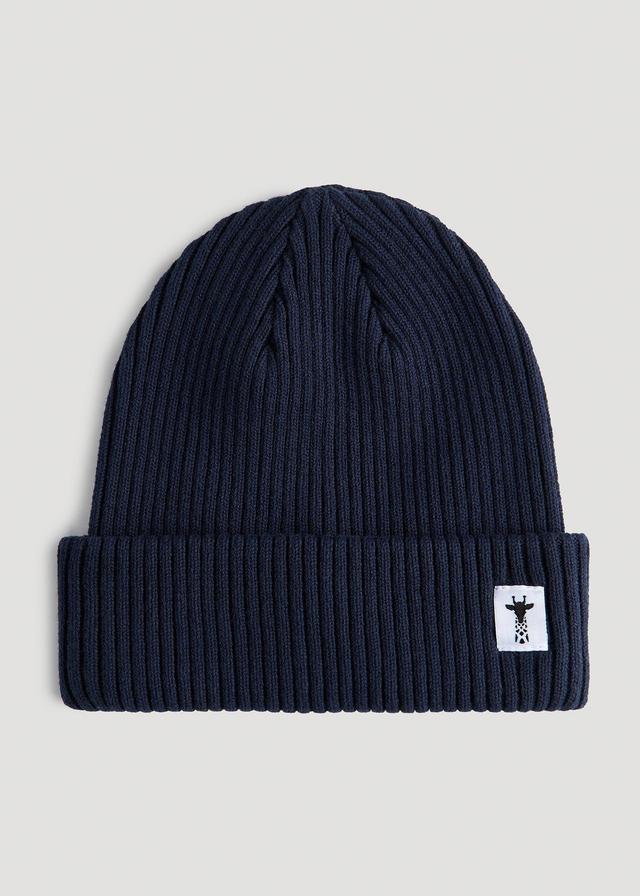 Cotton Beanie in Navy Unisex Product Image