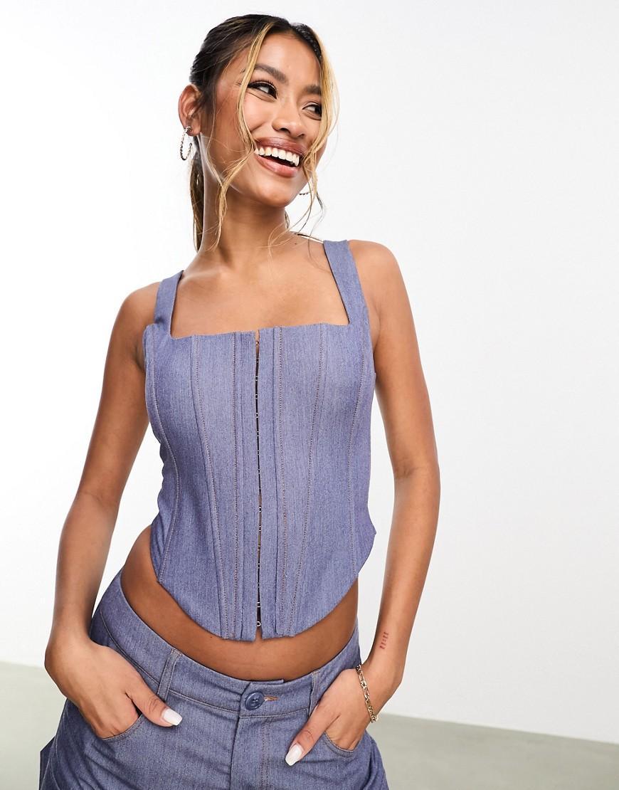 Aria Cove denim look corset top Product Image