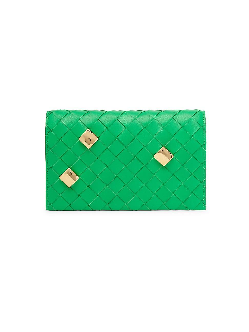 Womens Intrecciato Woven Leather Wallet Product Image