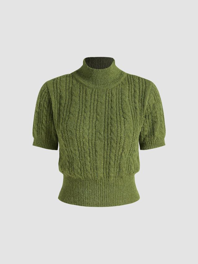 Wool-blend Texture High Neck Sweater Product Image