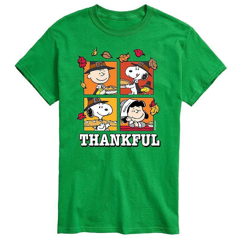 Big & Tall Peanuts Thankful Tee, Mens Green Product Image