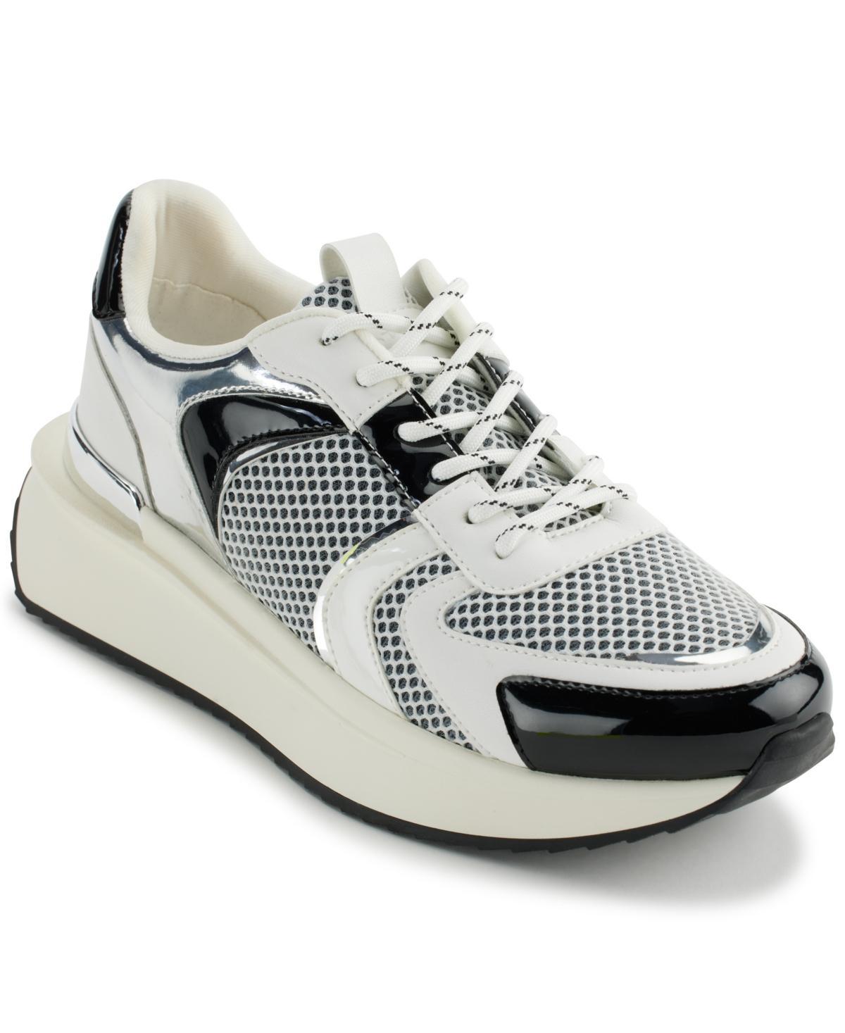 Dkny Womens Amity Lace-Up Sneakers - White/ Product Image