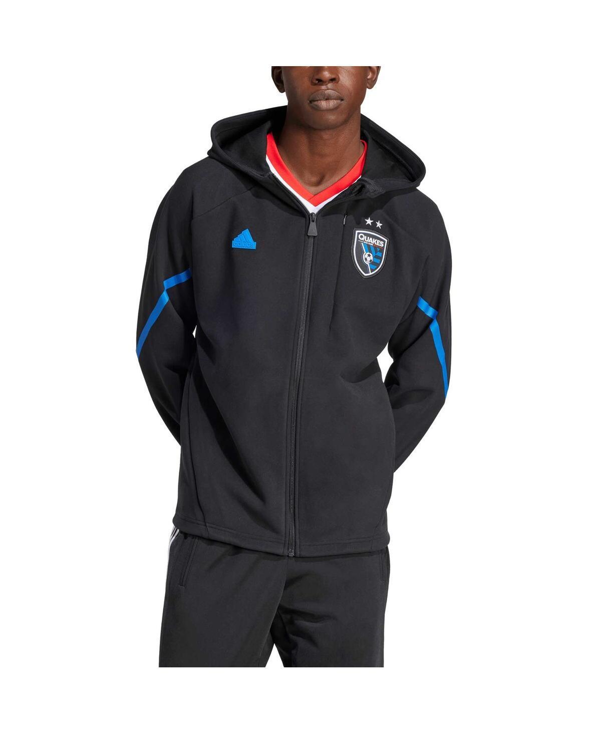 Mens adidas Black San Jose Earthquakes 2024 Anthem Travel Full-Zip Jacket Product Image