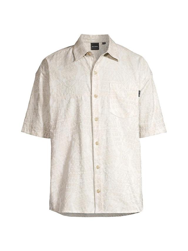 Mens Zuri Macram Jacquard Button-Front Shirt Product Image