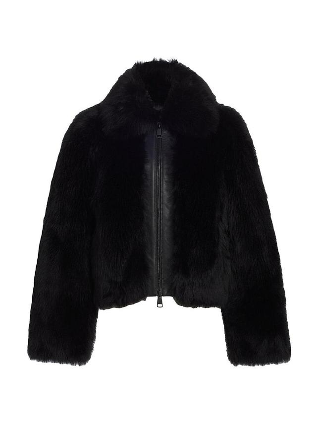 Womens Shearling Bomber Jacket Product Image