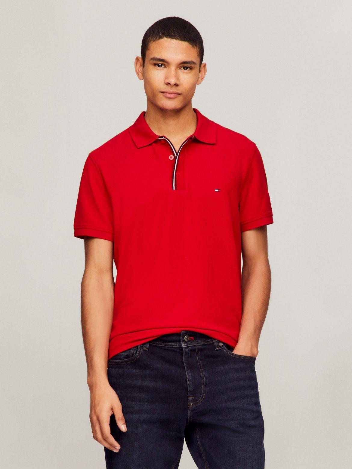 Tommy Hilfiger Men's Slim Fit Stripe Placket Polo Product Image