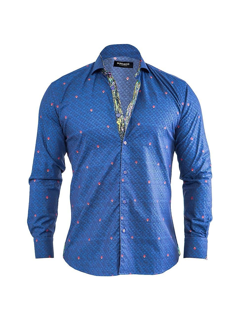 Maceoo Einstein Symbols 12 Blue Contemporary Fit Button-Up Shirt Product Image