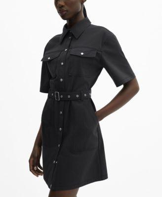 Mango Womens Belt Shirt Dress Product Image