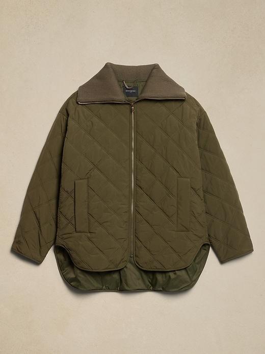 Oversized Nylon Quilted Jacket Product Image