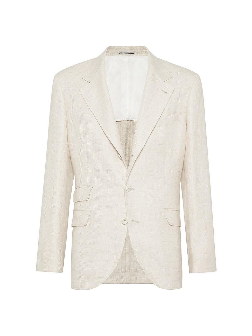 Mens Linen, Wool And Silk Diagonal Deconstructed Cavallo Blazer Product Image