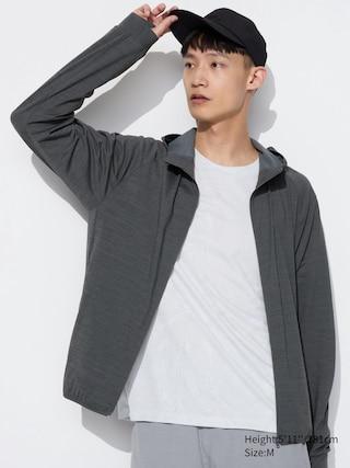 Mens Ultra Stretch Dry-Ex Full-Zip Hoodie Dark Gray XS UNIQLO US Product Image