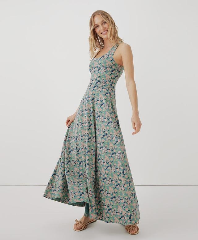 Womens Fit & Flare Open Back Maxi Dress 3XL Product Image