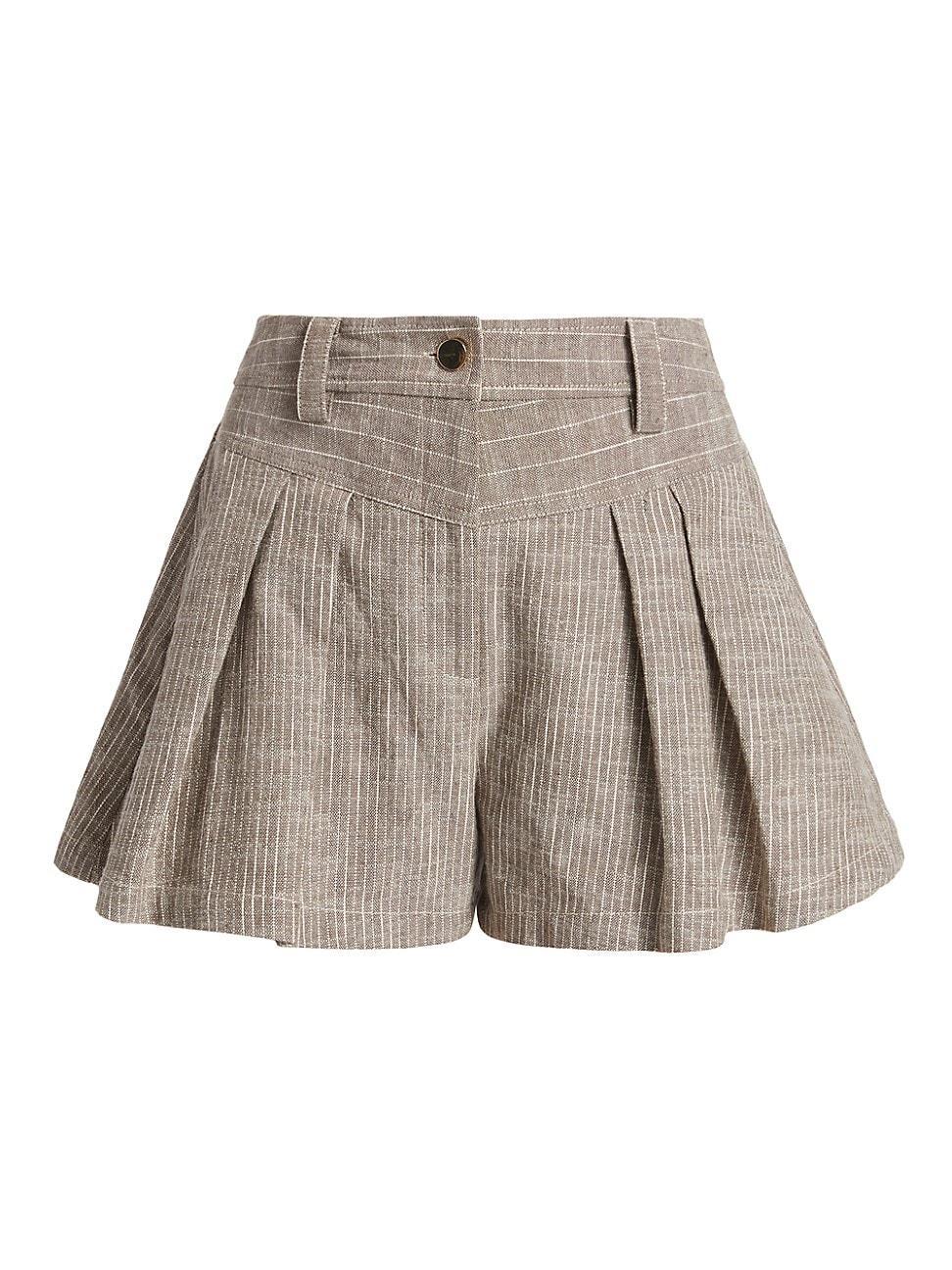 Womens Billie Pinstriped Pleated Shorts product image