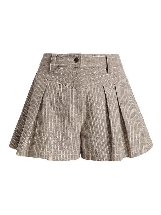 Womens Billie Pinstriped Pleated Shorts Product Image