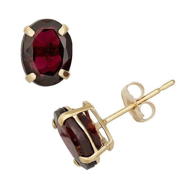 Designs by Gioelli Garnet 10k Gold Oval Stud Earrings, Womens, Red Product Image