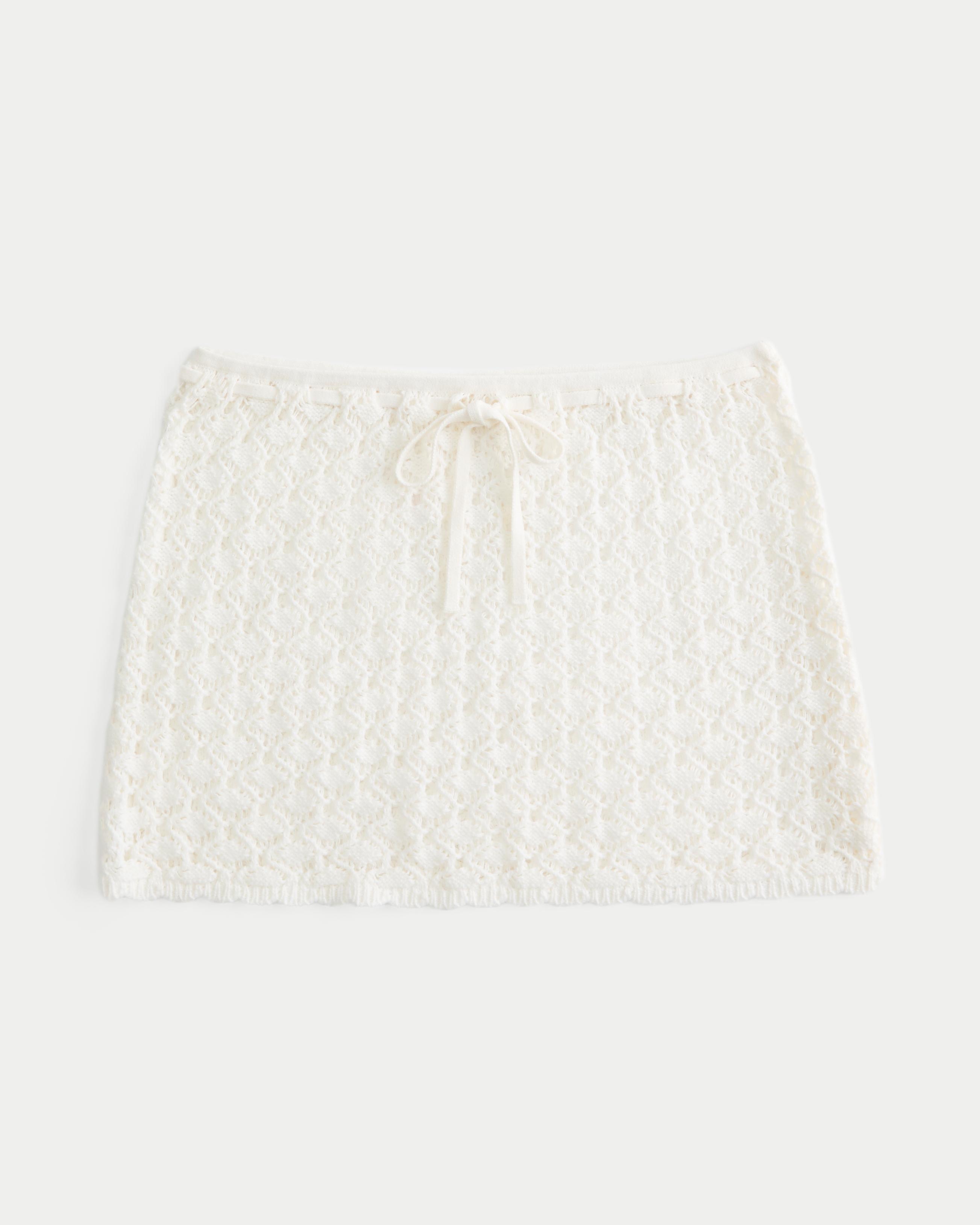 Crochet-Style Pull-On Cover Up Skirt Product Image