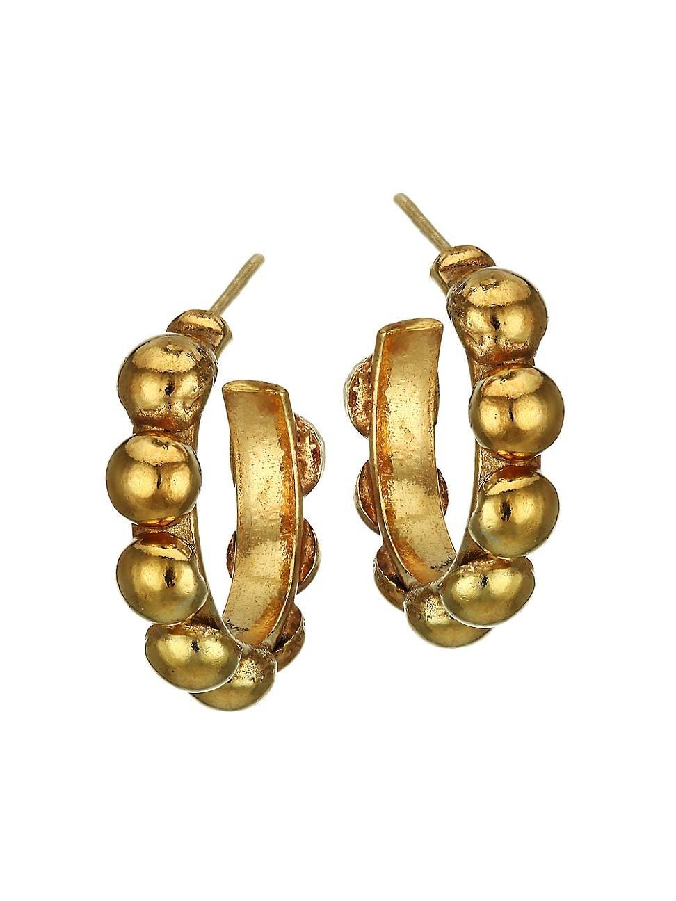 Womens Mini Creole 22K Goldplated Hoop Earrings Product Image