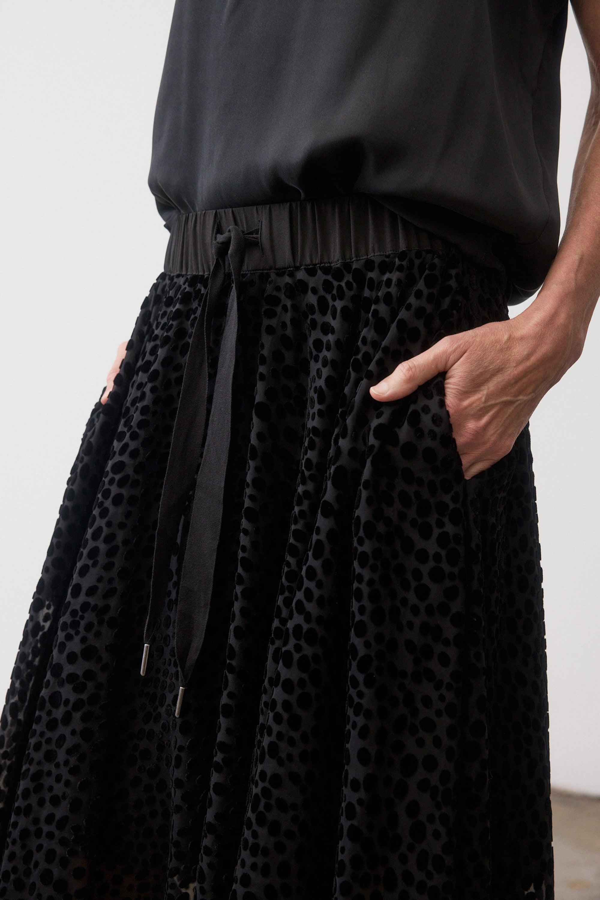 Pull-On Velvet Burnout Maxi Skirt Product Image