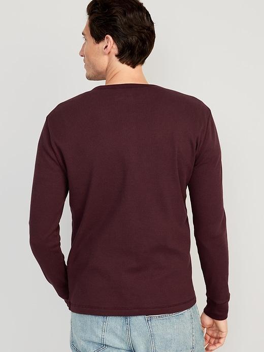 Waffle-Knit Henley T-Shirt Product Image