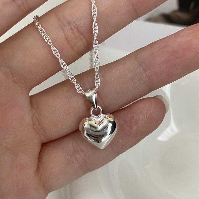 925 Sterling Silver Heart Lariat Necklace Product Image