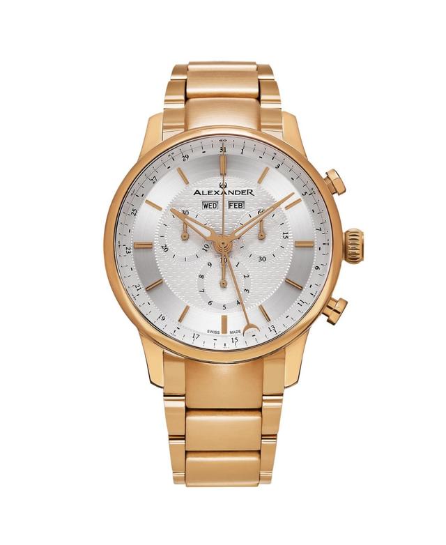 Alexander Mens Chieftain Gold-Tone Stainless Steel , Silver-Tone Dial , 42mm Round Watch Product Image