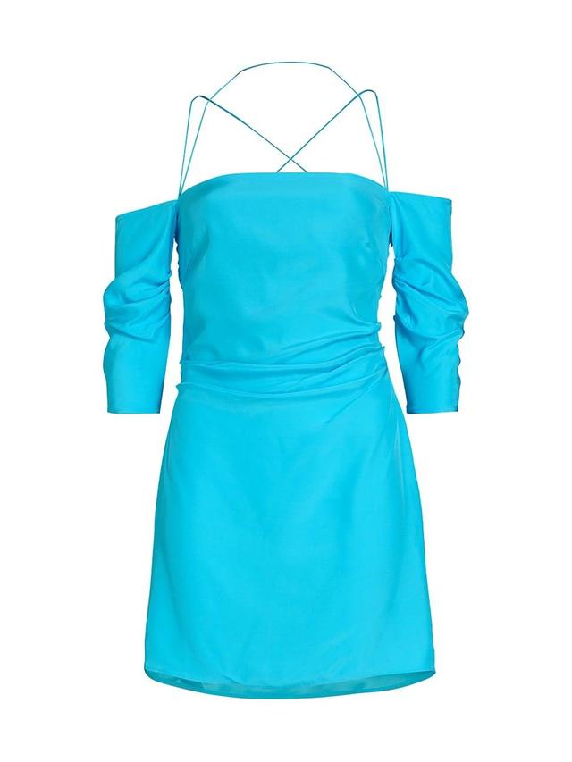 Womens Samanca Silk Draped Minidress Product Image