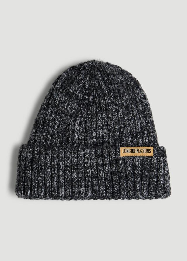 LJ&S Wool Blend Beanie for Tall Men in Charcoal Mix Male Product Image