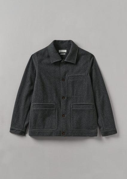 Melton Wool Blend Chore Jacket | Charcoal Product Image